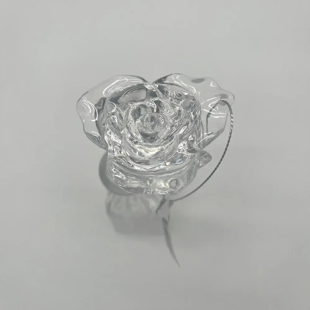 Clear Acrylic Rose NWT and Vase, Flower Decoration Ornament